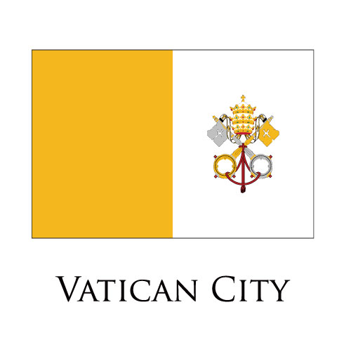 Vatican City flag logo iron on paper